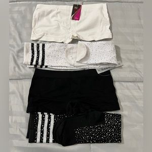 Studded Long Socks and Matching Boy Shorts. Black and White sets